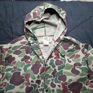 Vintage Sno King Camouflage Hooded Jacket WW2 Green